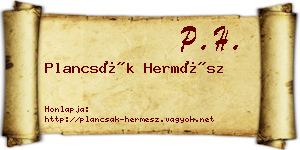 Plancsák Hermész névjegykártya